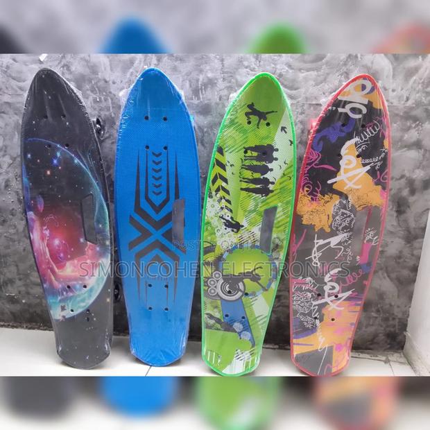 Graphic Fish Shape Skate Board