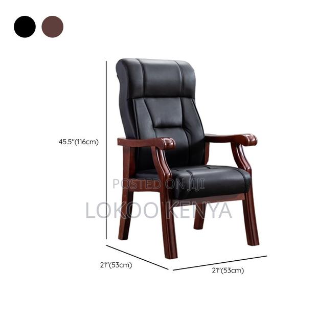 Office Chair : Solid Wood Base Executive Chair - thumbnail 2