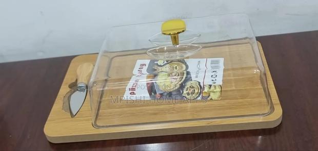 Wooden Pizza Tray With Acrylic Cover and Knife 30x20