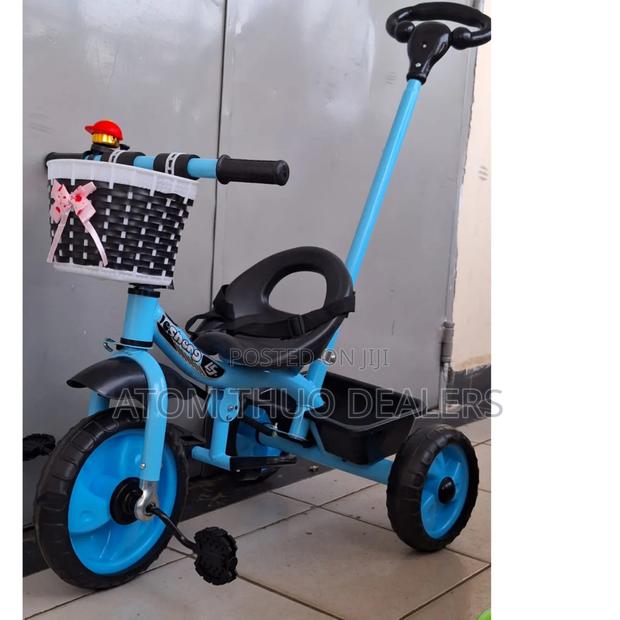Tricycle With Push Handle- Blue - main view