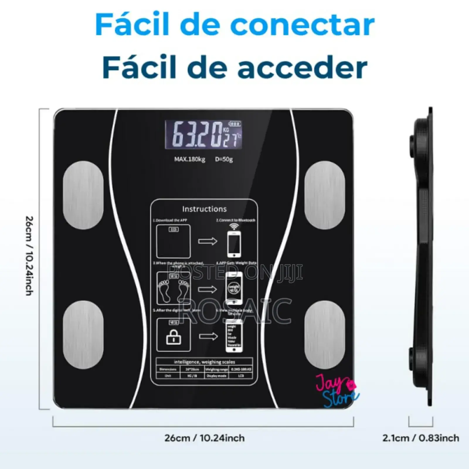 0.2 to 180kg Smart Digital Bluetooth Weighing Scale