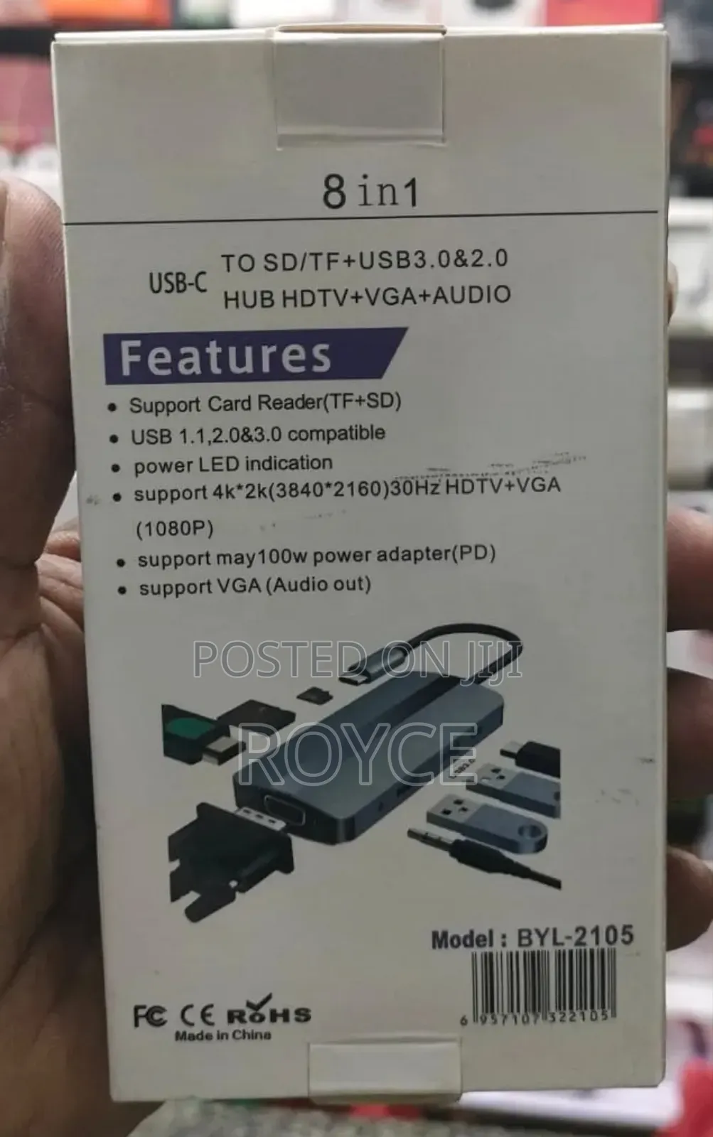 Type -C 8 in 1 Usb Hub Adapter