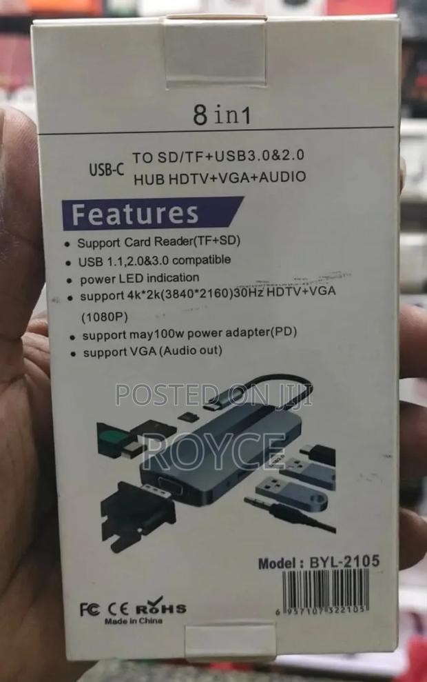 Type -C 8 in 1 Usb Hub Adapter - thumbnail 2
