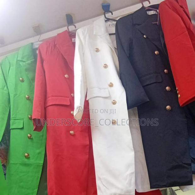 Executive Ladies Long Trench Coats On - main view