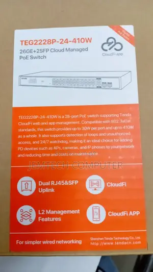 Tenda Teg2228p-24-410w Switch Cloud Managed 24 Port Poe