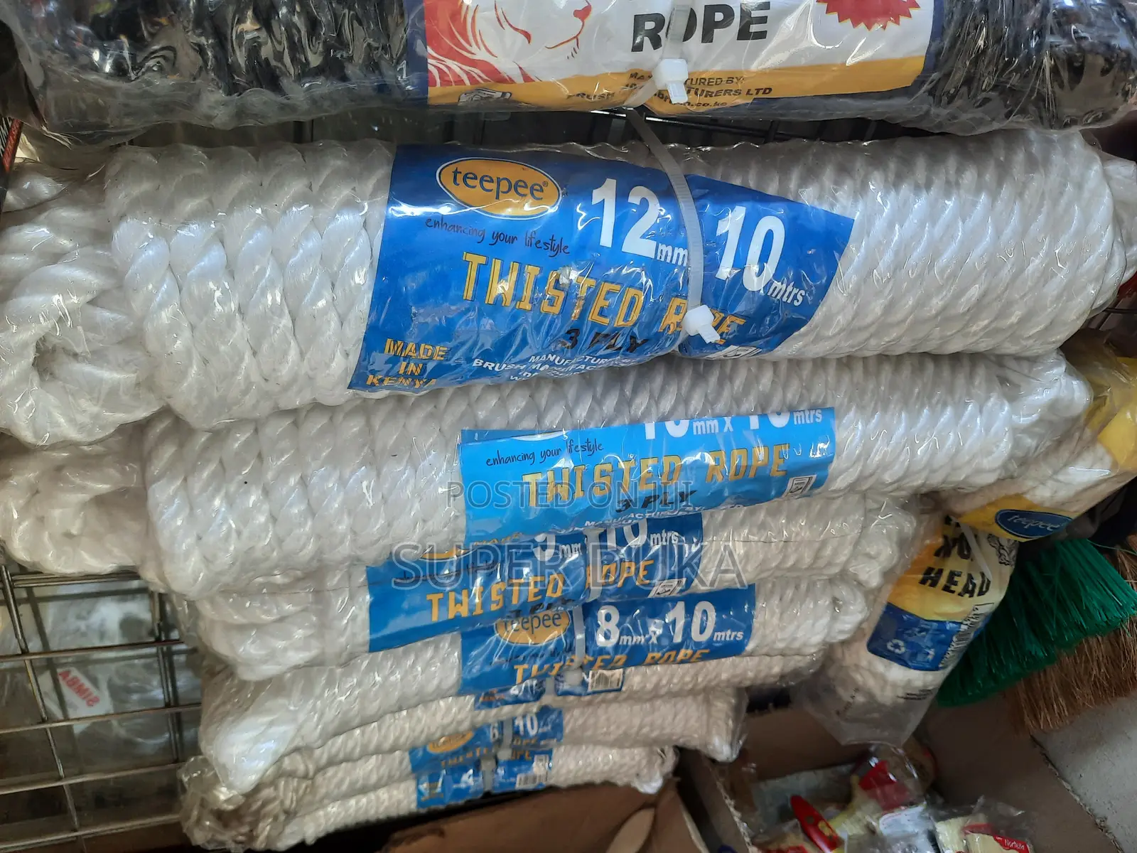 Heavy-Duty Manilla/Nylon Rope: High Strength 8mm X 10meters