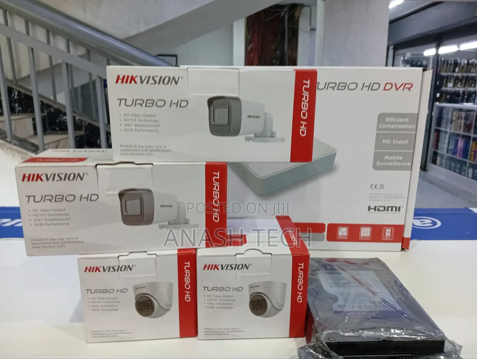 Four Hikvision Full Hd (2mp) 4 CCTV Camera
