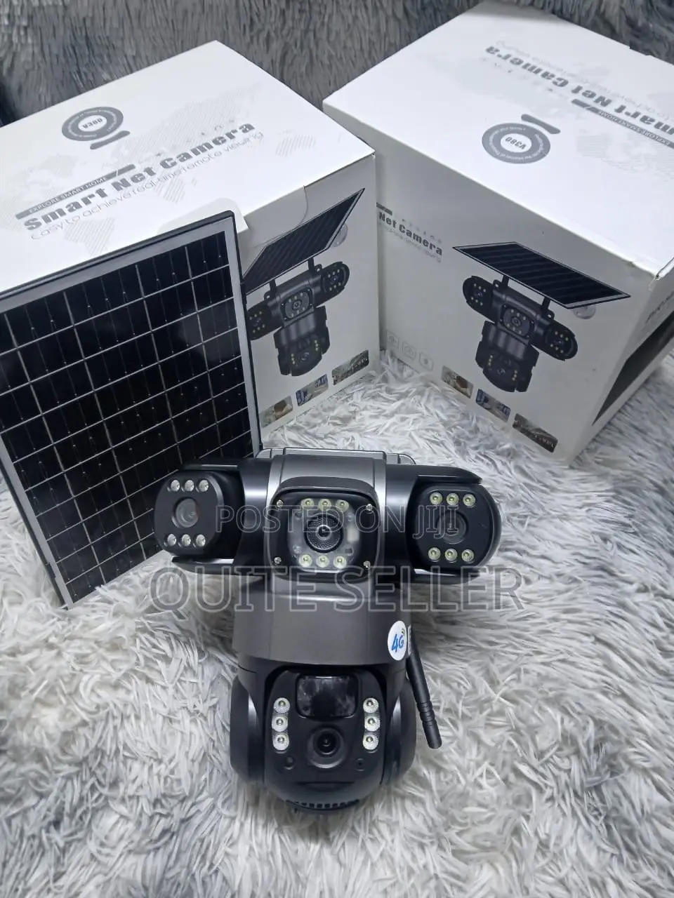 Solar Power V380 3lens Outdoor Surveillance4g Two Way Audio
