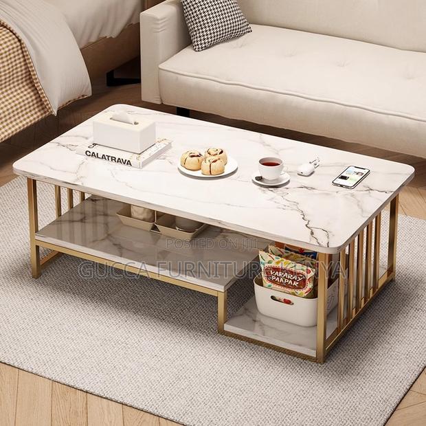 Office Table:Rectangular 1.2m Marble Reception Coffee Table - thumbnail 4