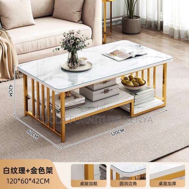 Office Table:Rectangular 1.2m Marble Reception Coffee Table - thumbnail 6