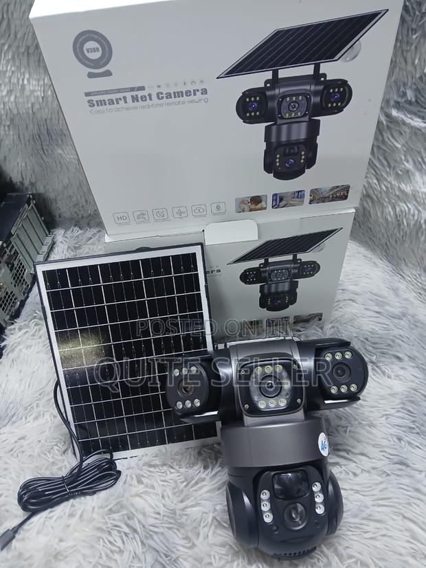Tripple Lens Solar PTZ CCTV 4g Solar Energy Camera
