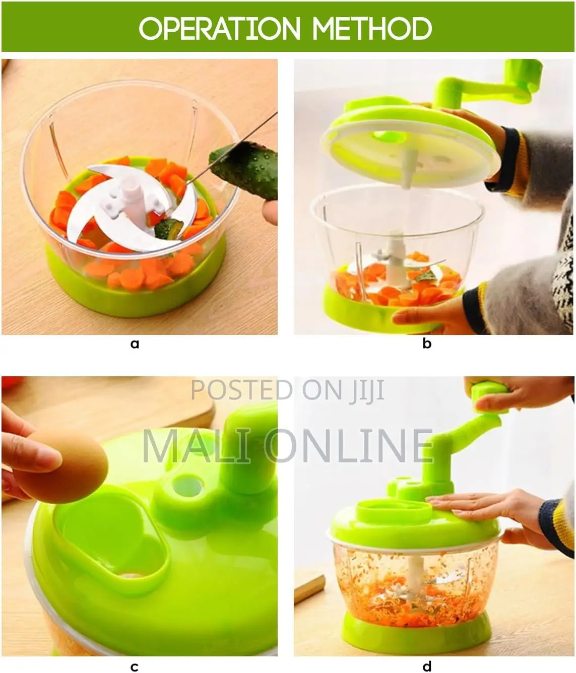 2ltrs Manual Vegetable Grinder Stainless Steel Food Chopper
