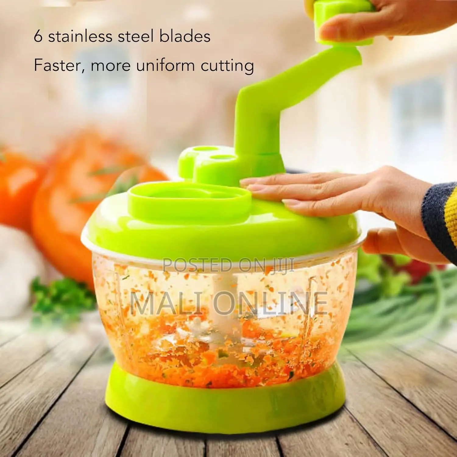 2ltrs Manual Vegetable Grinder Stainless Steel Food Chopper