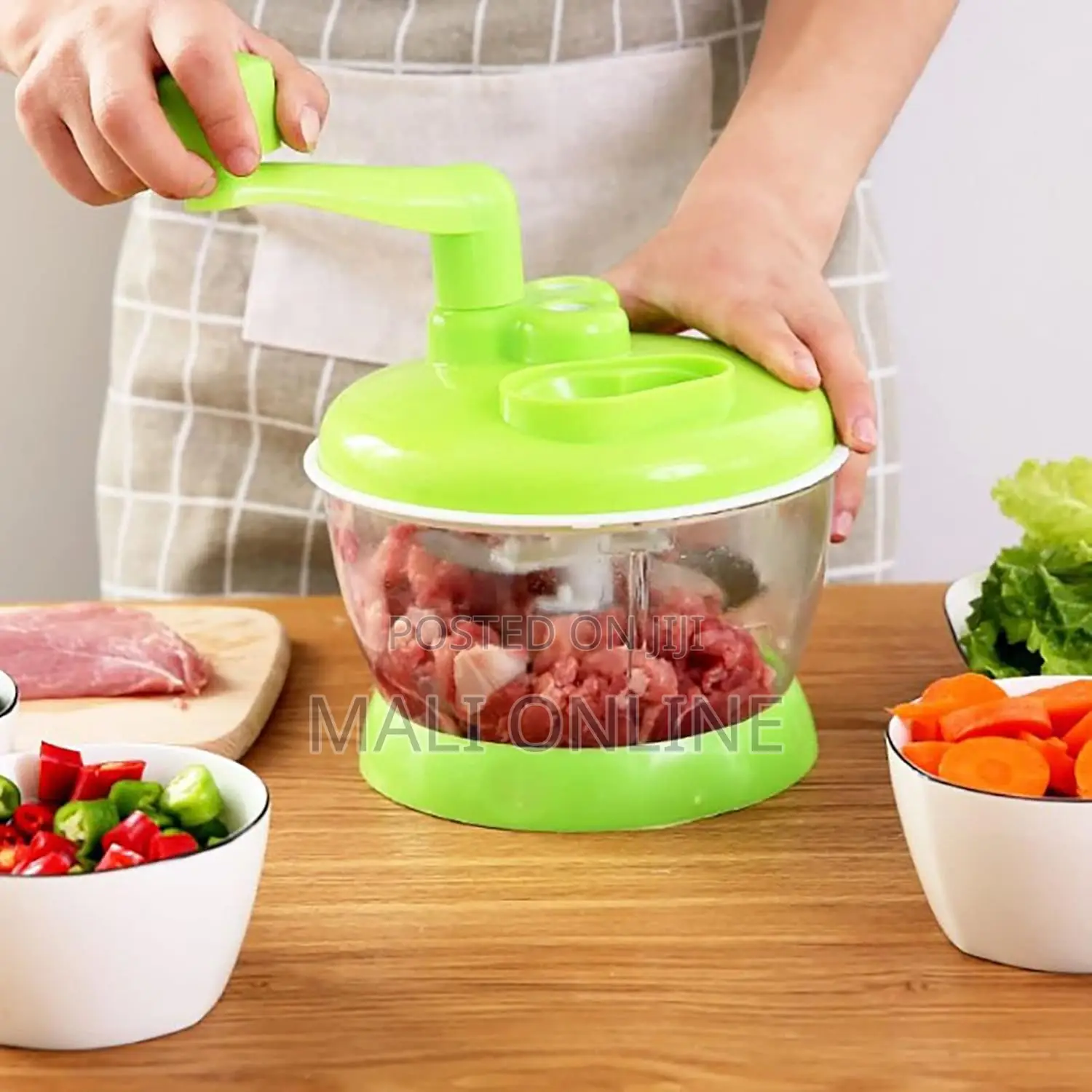 2ltrs Manual Vegetable Grinder Stainless Steel Food Chopper