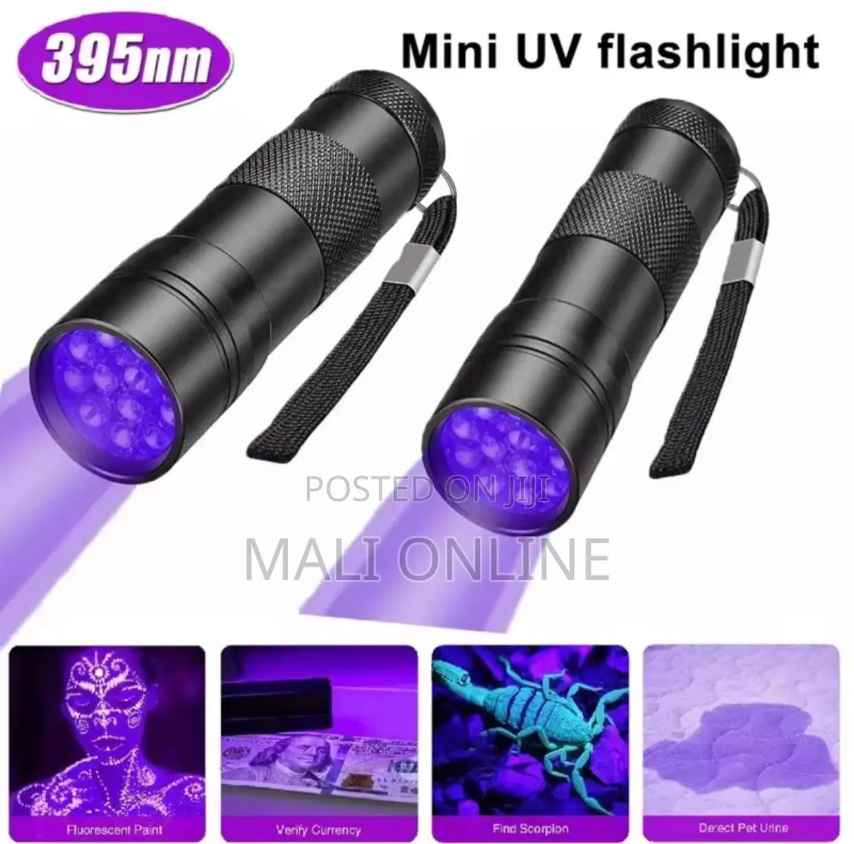 Mini 395nm Uv Led Flashlight Portable Black Light Torch