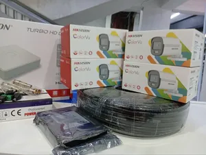 4 Cameras Hikvision Coloured CCTV Full Hd 1080p