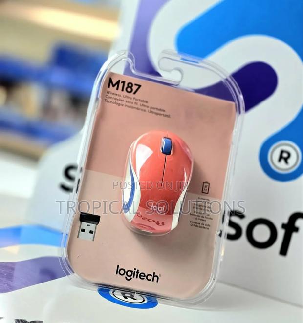 Logitech M187 Wireless Mini Mouse Black,Red,Blue - thumbnail 3