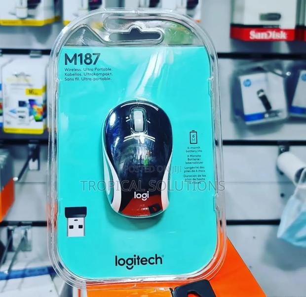 Logitech M187 Wireless Mini Mouse Black,Red,Blue - thumbnail 4