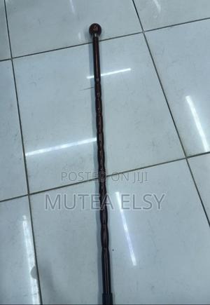 Coffee Brawn Beige Pin Wooden Handle Walking Sticks - main view