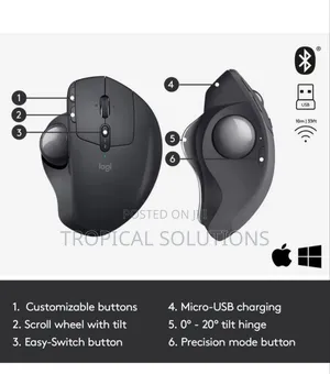 Logitech Mx Ergo Wireless Trackball Mouse Graphite