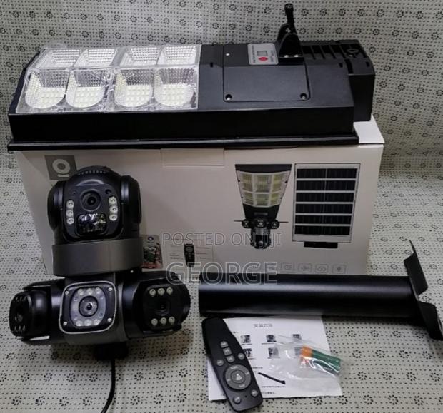 Floodlight Triple Lens + Humanoid Detection V380 Solar 4g - main view