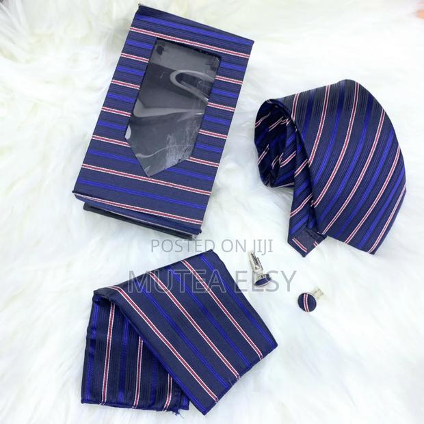 Navyblue Stripped Executive Tie Sets - main view