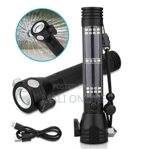 Solar Tactical Flashlight Led Emergency Tool Rechargeable