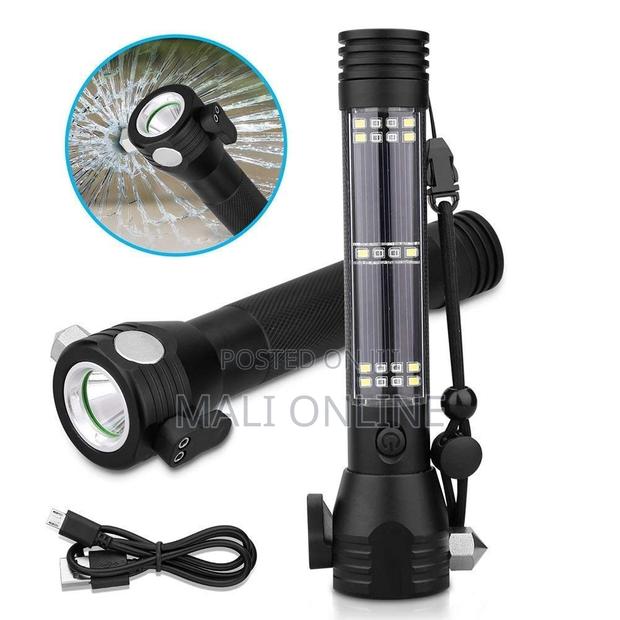 Solar Tactical Flashlight Led Emergency Tool Rechargeable - thumbnail 3