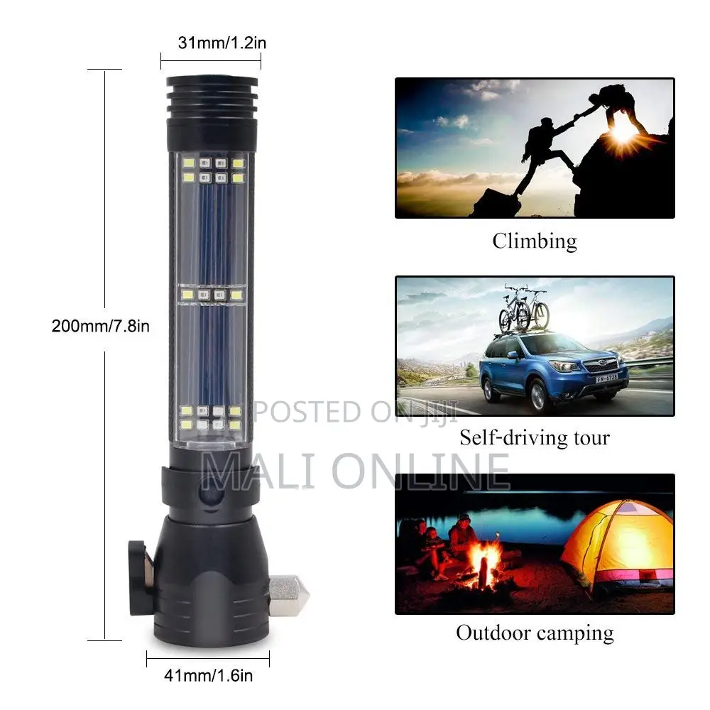 Solar Tactical Flashlight Led Emergency Tool Rechargeable
