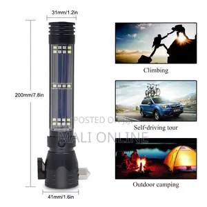Solar Tactical Flashlight Led Emergency Tool Rechargeable