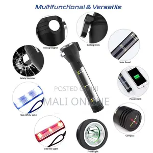 Solar Tactical Flashlight Led Emergency Tool Rechargeable