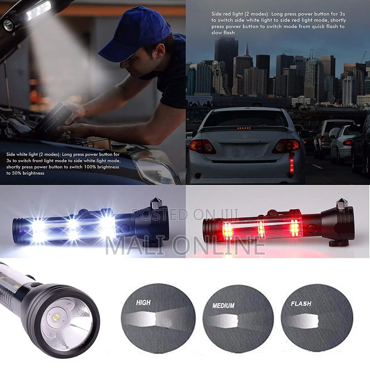 Solar Tactical Flashlight Led Emergency Tool Rechargeable