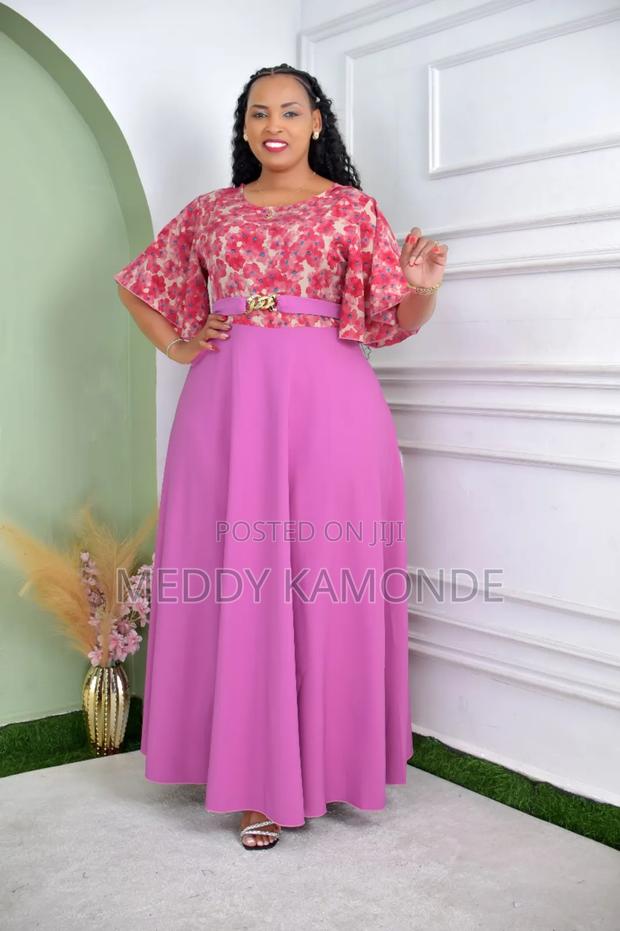 Classy Peach/Hot Pink Long Dresses