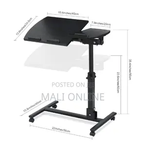 Adjustable Laptop Stand Rolling Desk Mobile Computer Table