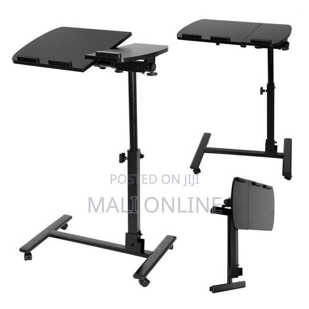 Adjustable Laptop Stand Rolling Desk Mobile Computer Table - thumbnail 6