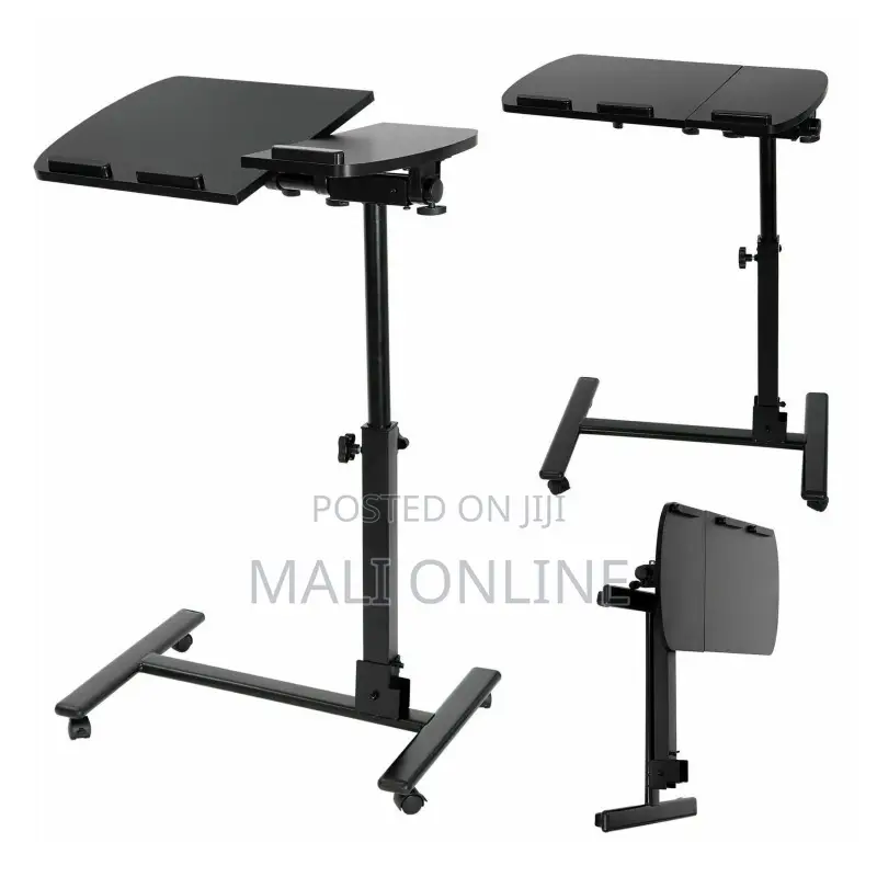 Adjustable Laptop Stand Rolling Desk Mobile Computer Table