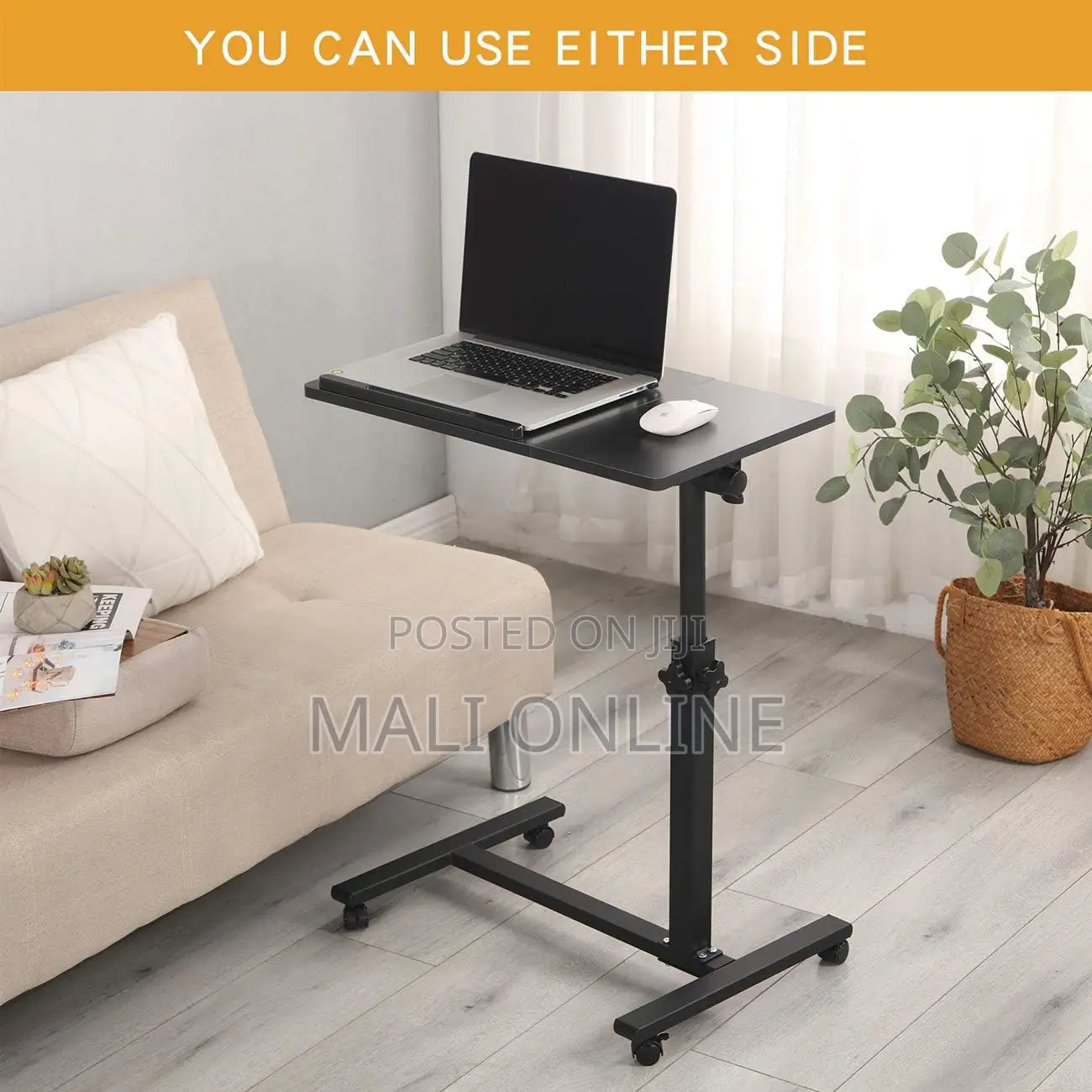 Adjustable Laptop Stand Rolling Desk Mobile Computer Table