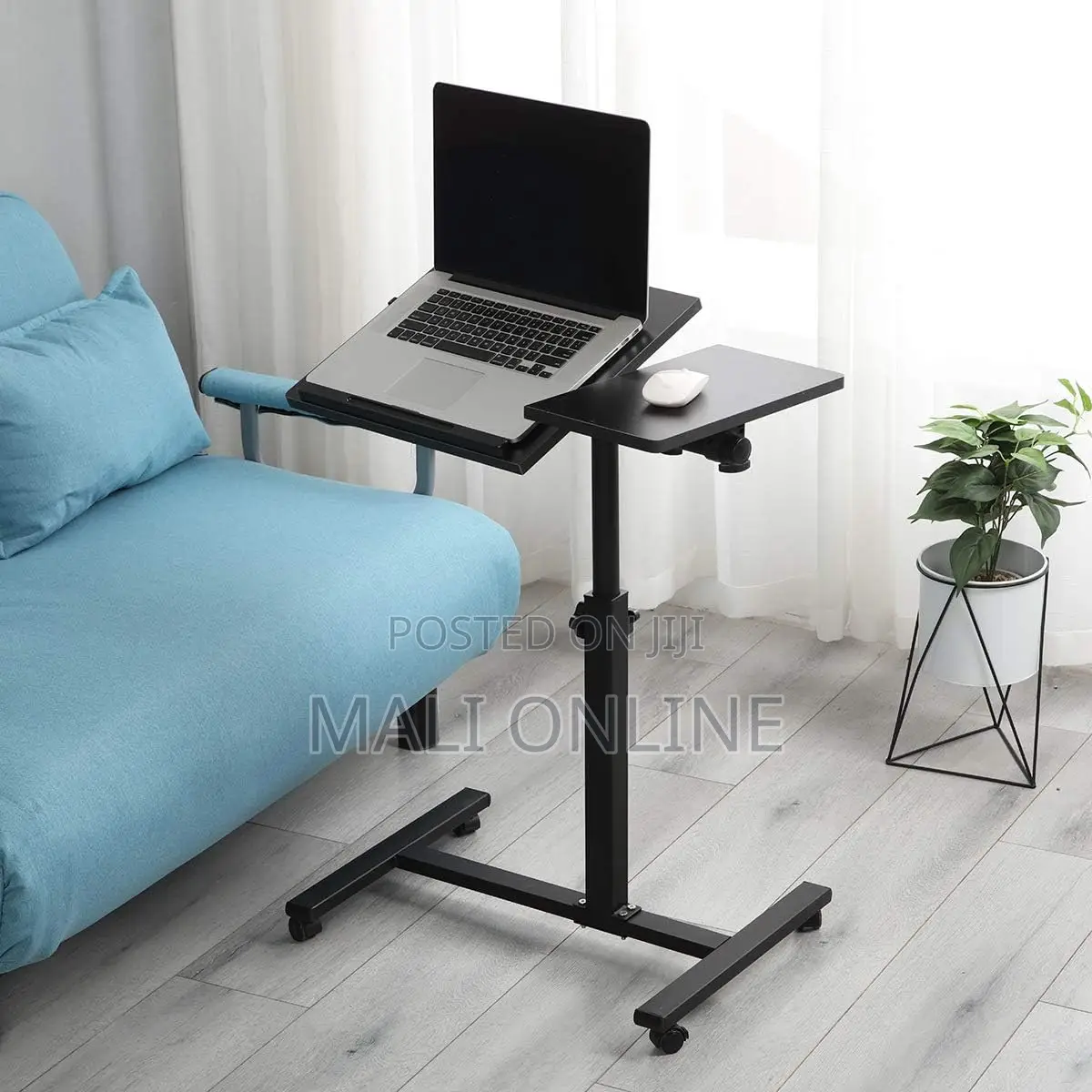 Adjustable Laptop Stand Rolling Desk Mobile Computer Table
