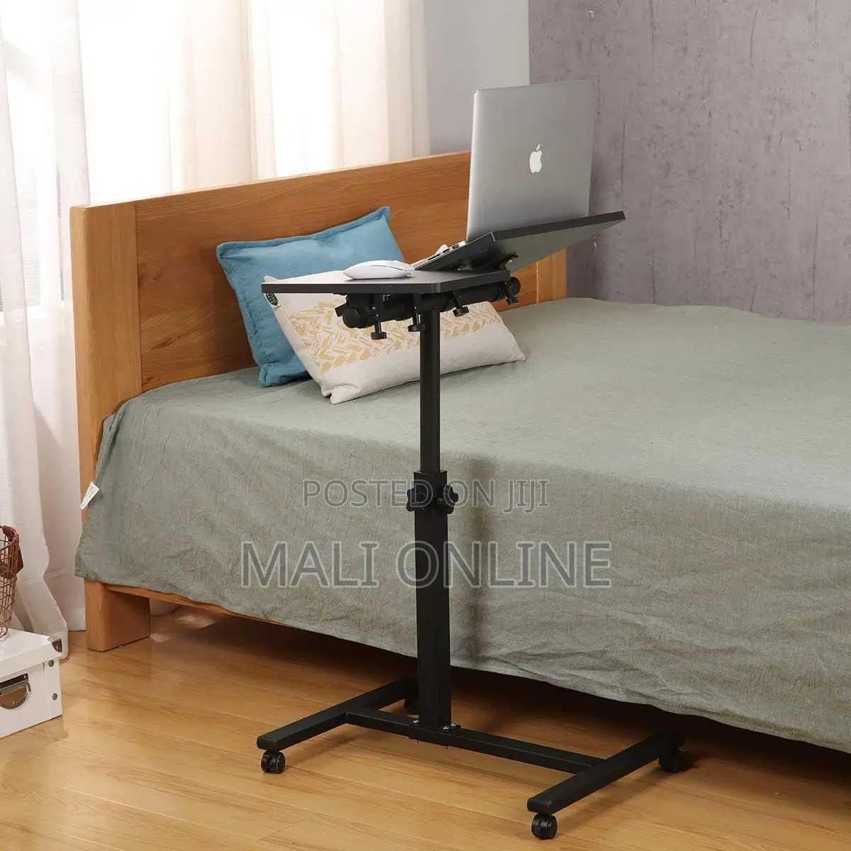 Adjustable Laptop Stand Rolling Desk Mobile Computer Table