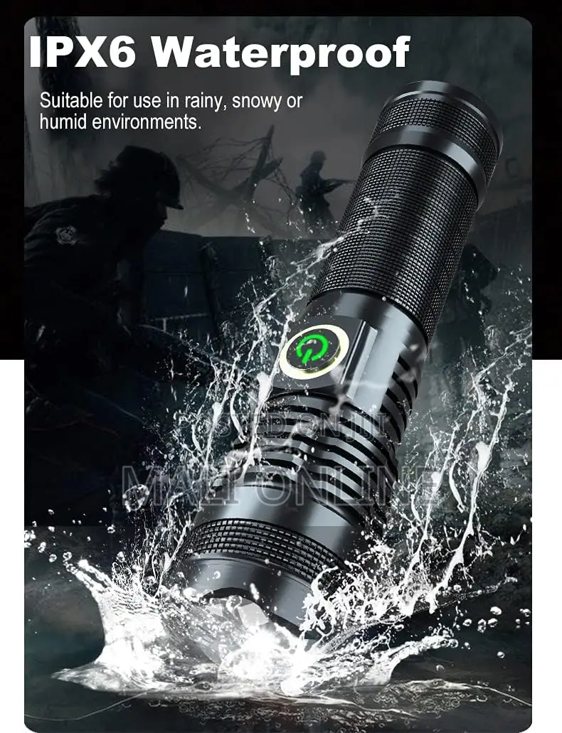 4000 Lumens Xhp70 Led Rechargeable Usb Zoomable Flashlight
