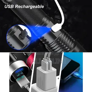 4000 Lumens Xhp70 Led Rechargeable Usb Zoomable Flashlight