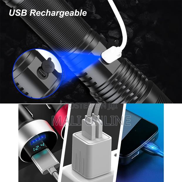 4000 Lumens Xhp70 Led Rechargeable Usb Zoomable Flashlight - thumbnail 5
