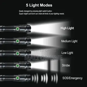 4000 Lumens Xhp70 Led Rechargeable Usb Zoomable Flashlight