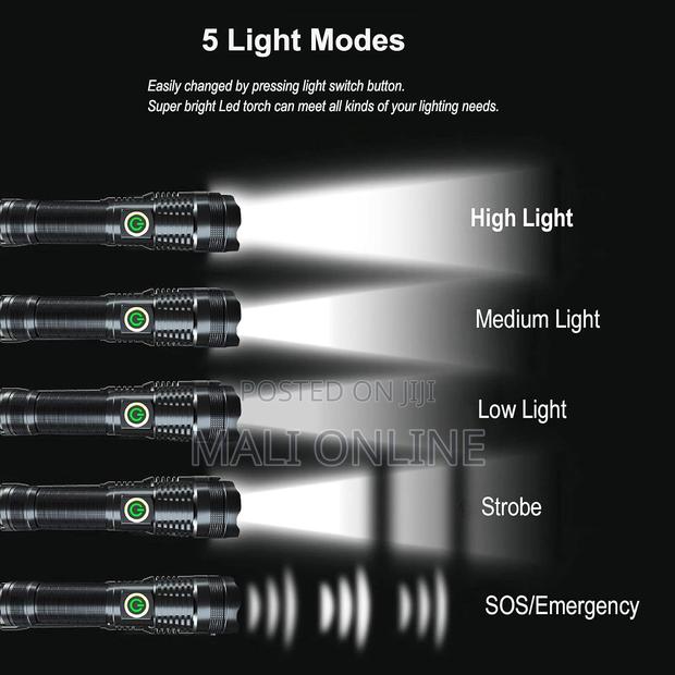 4000 Lumens Xhp70 Led Rechargeable Usb Zoomable Flashlight - thumbnail 6