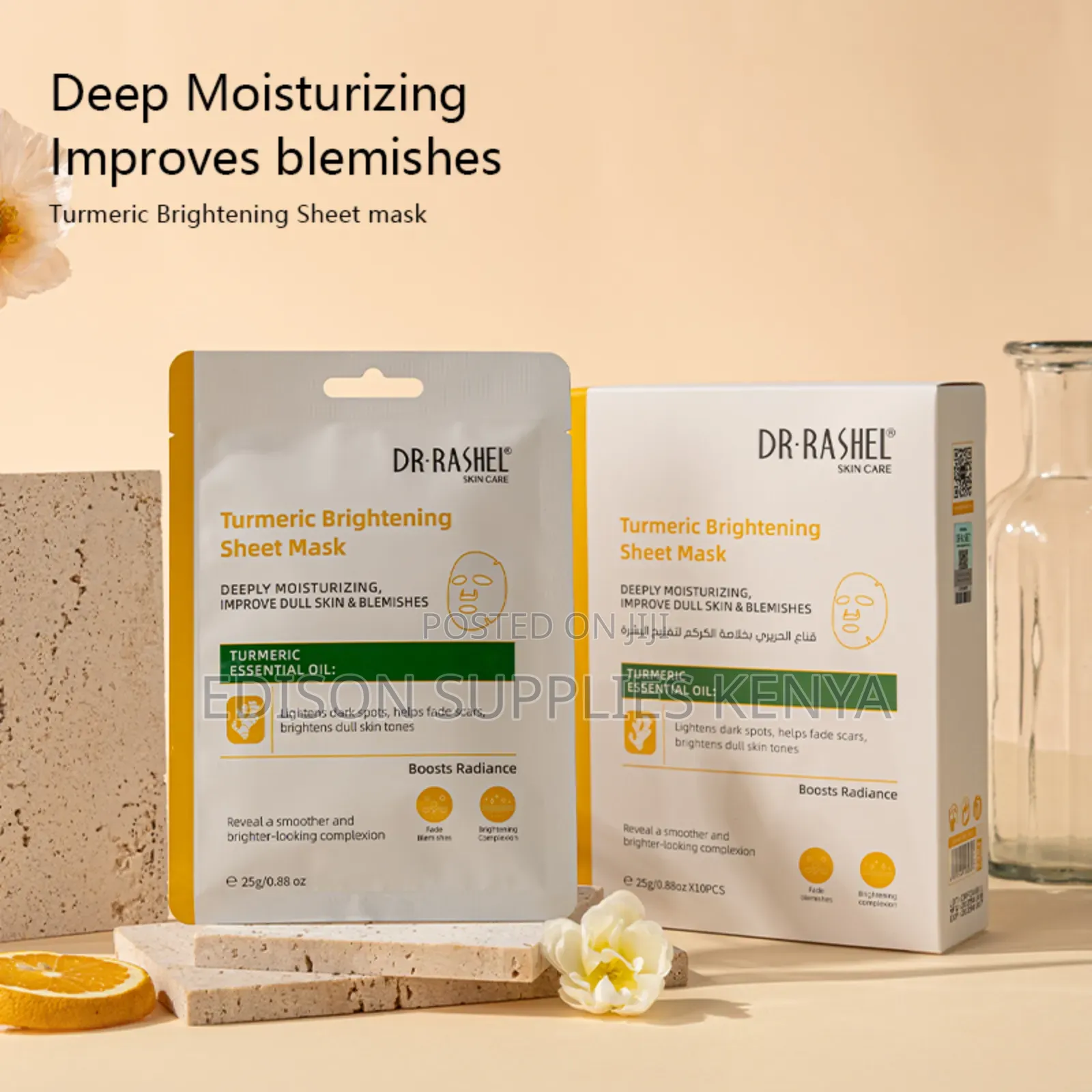 Dr. Rashel Tumeric Sheet Mask for Dark Spots and Uneven Tone