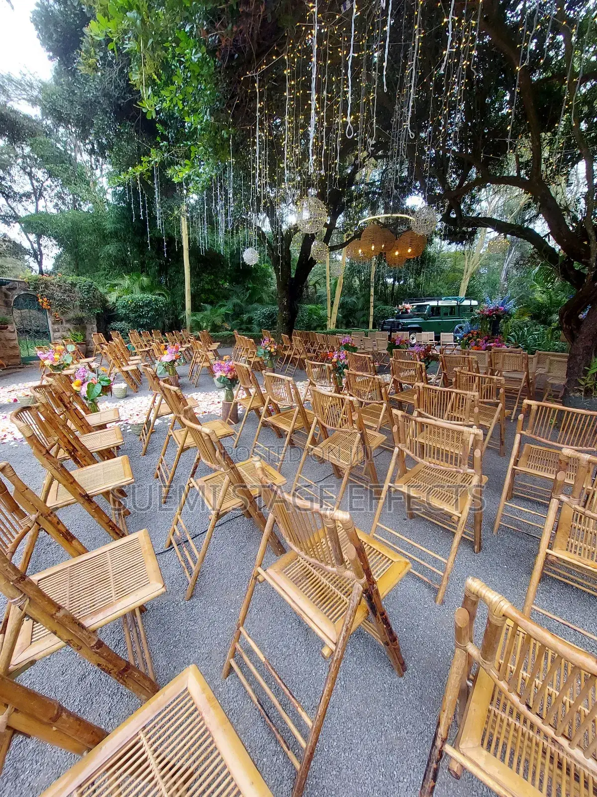 Bamboo Collapsible Chairs for Weddings More