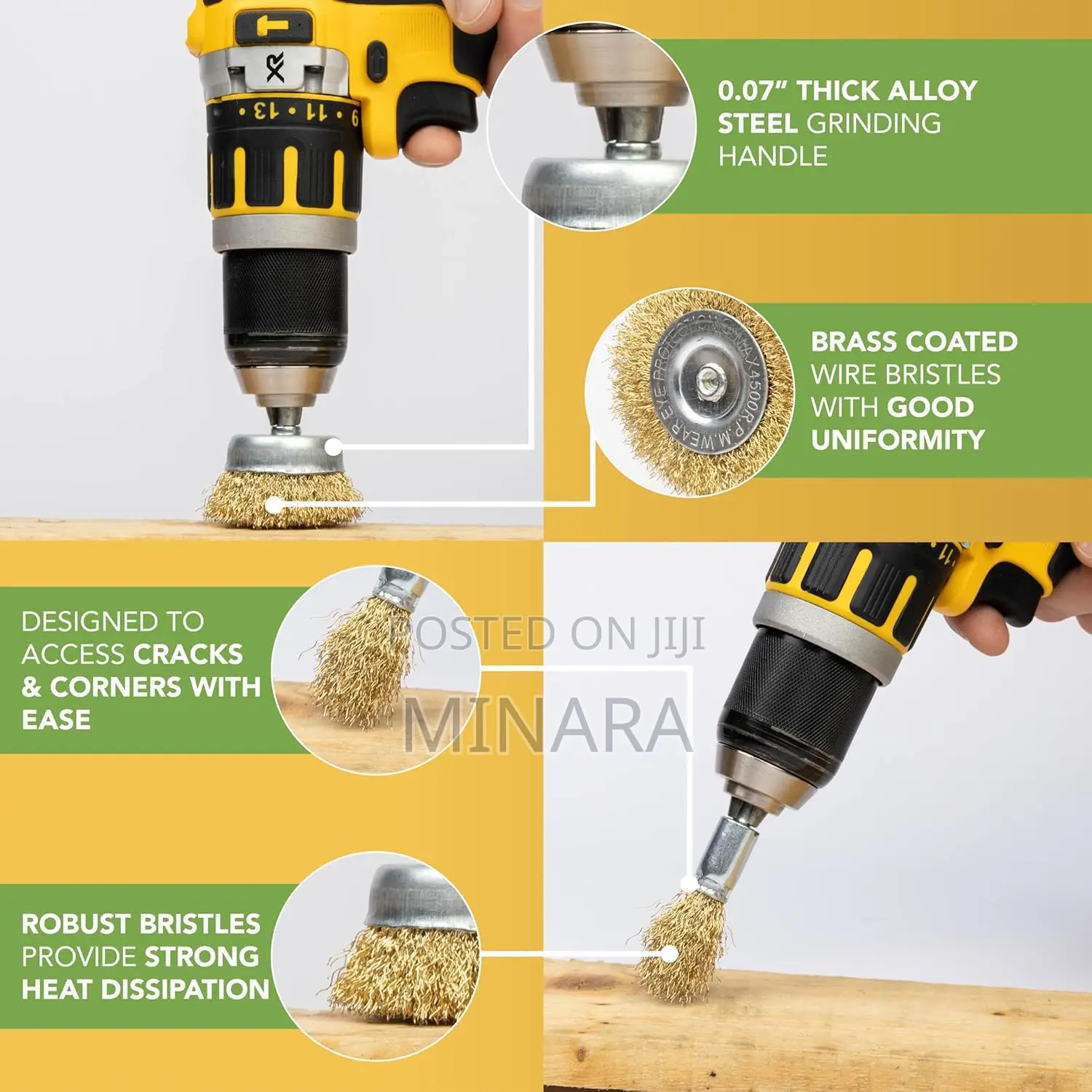 5 Pcs, Drill Wire Brush Set, Rust Cleaning Set