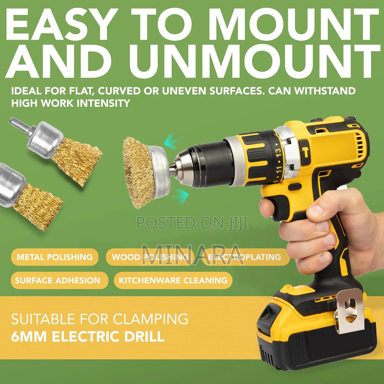5 Pcs, Drill Wire Brush Set, Rust Cleaning Set