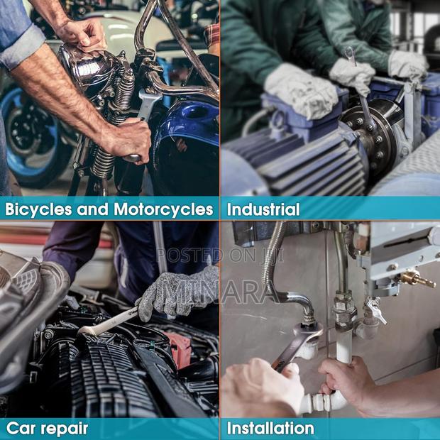 14 Pcs, Combination Spanners, (8-24mm), Open / Ring Wrench - thumbnail 3