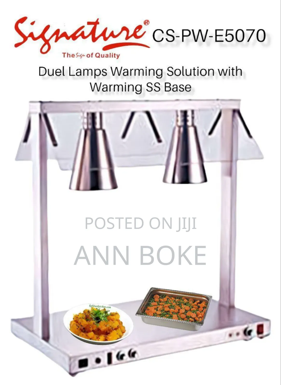 Duel Lamps Warming Solution With Wearing Stainless Steel